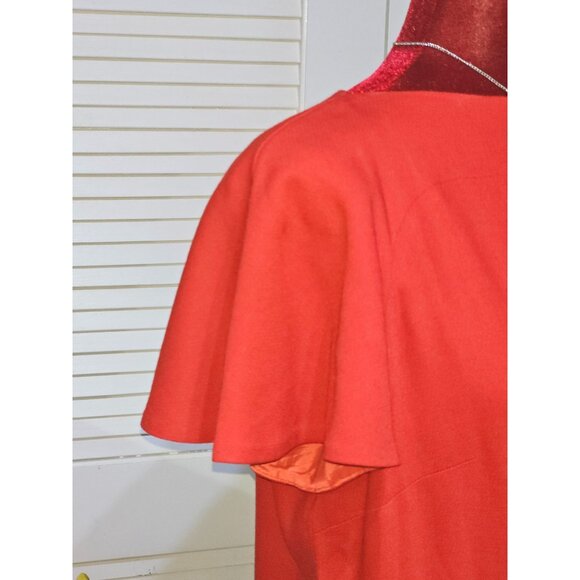 Love Moschino Women's Red Short Flutter Sleeve Relaxed Midi Dress Size 8 2790 - Picture 4 of 10